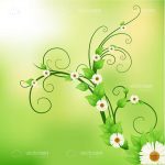 Green Background with Floral Elements